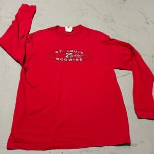 **Vintage Y2K 25 Signature Sport Attack Mark McGwire Long Sleeve T-Shirt**